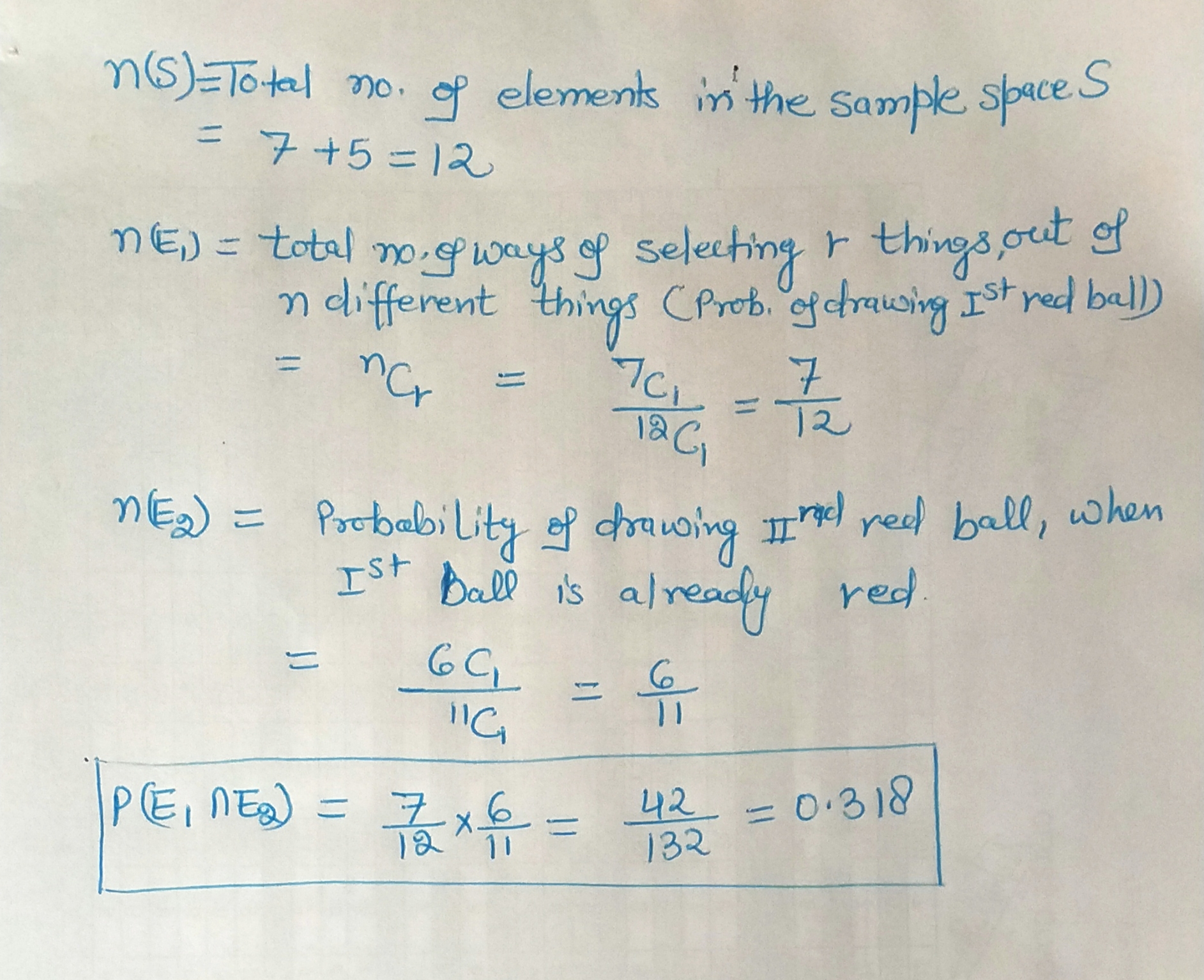 probability of balls with replacement
