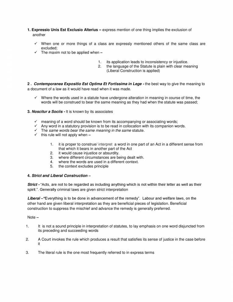 Interpretation Of Statutes Notes LearnPick India