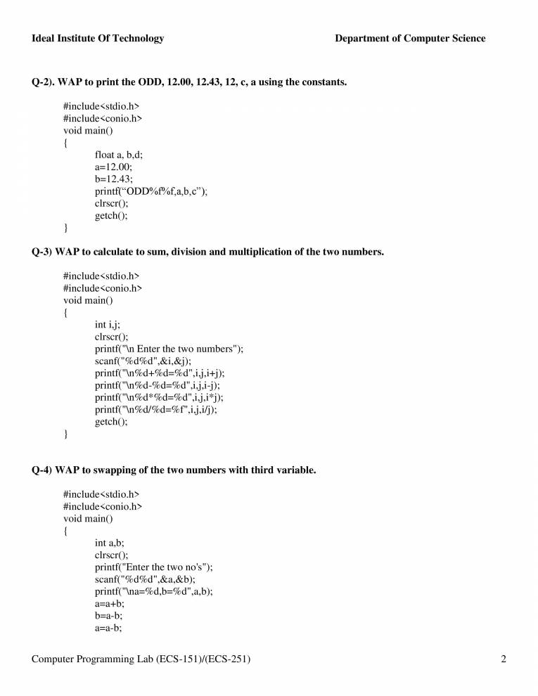 Familiarization With Computer And The Environment And Execution Of ...