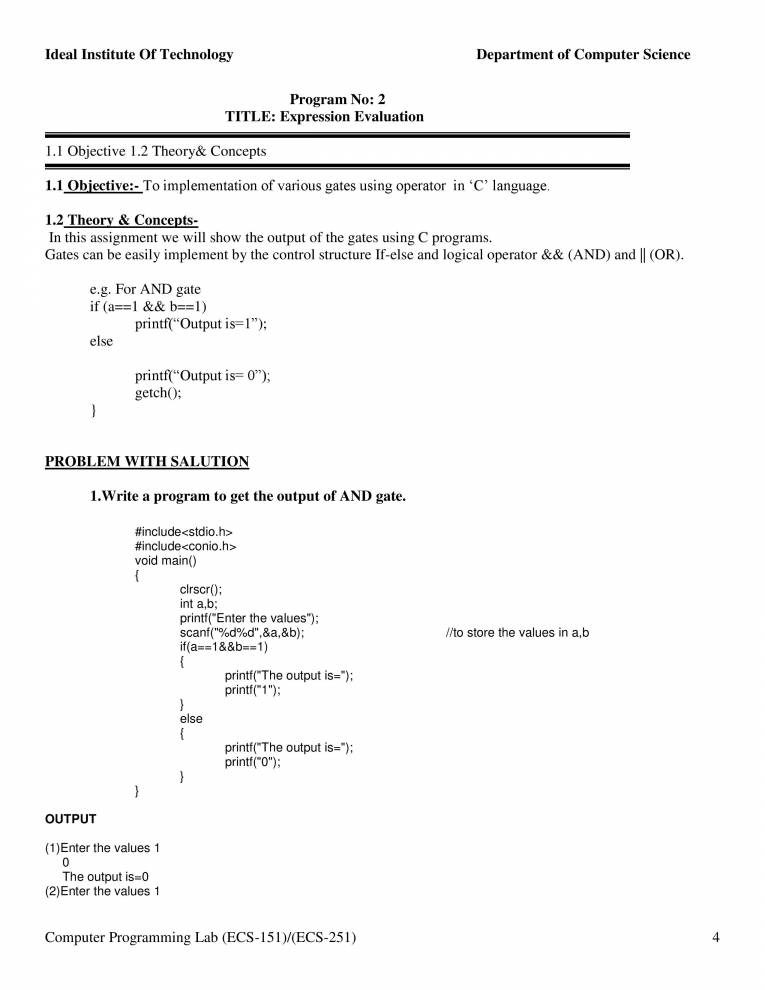 Familiarization With Computer And The Environment And Execution Of ...