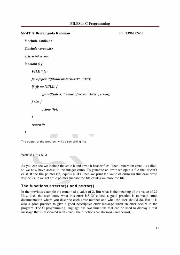 Files In C Programming - Notes - LearnPick India