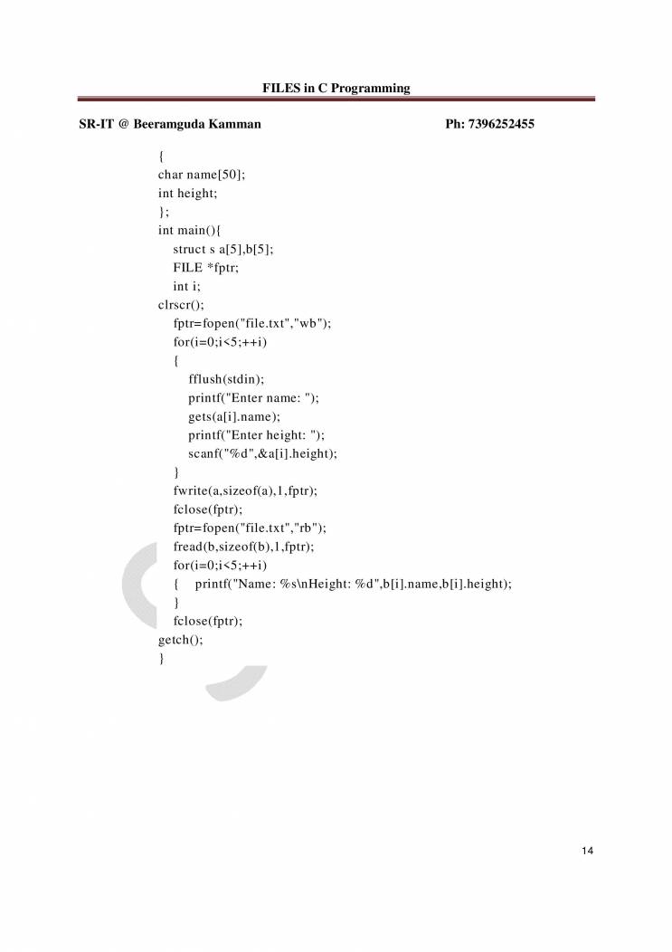 Files In C Programming - Notes - LearnPick India