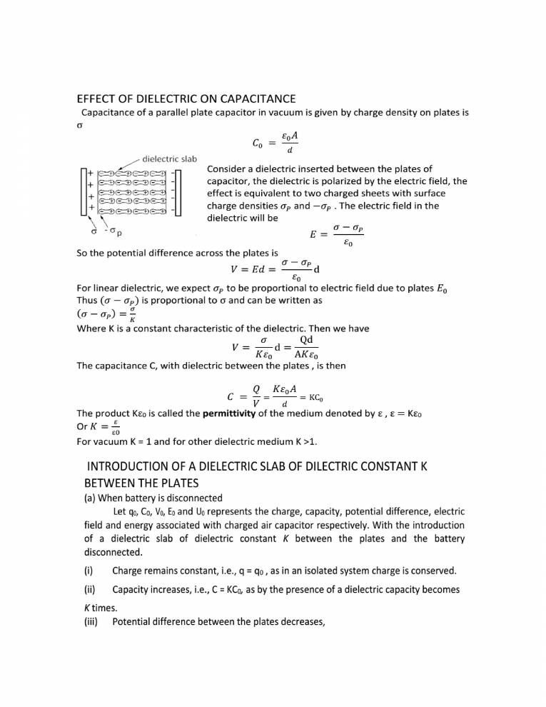 Capacitance - Notes - LearnPick India