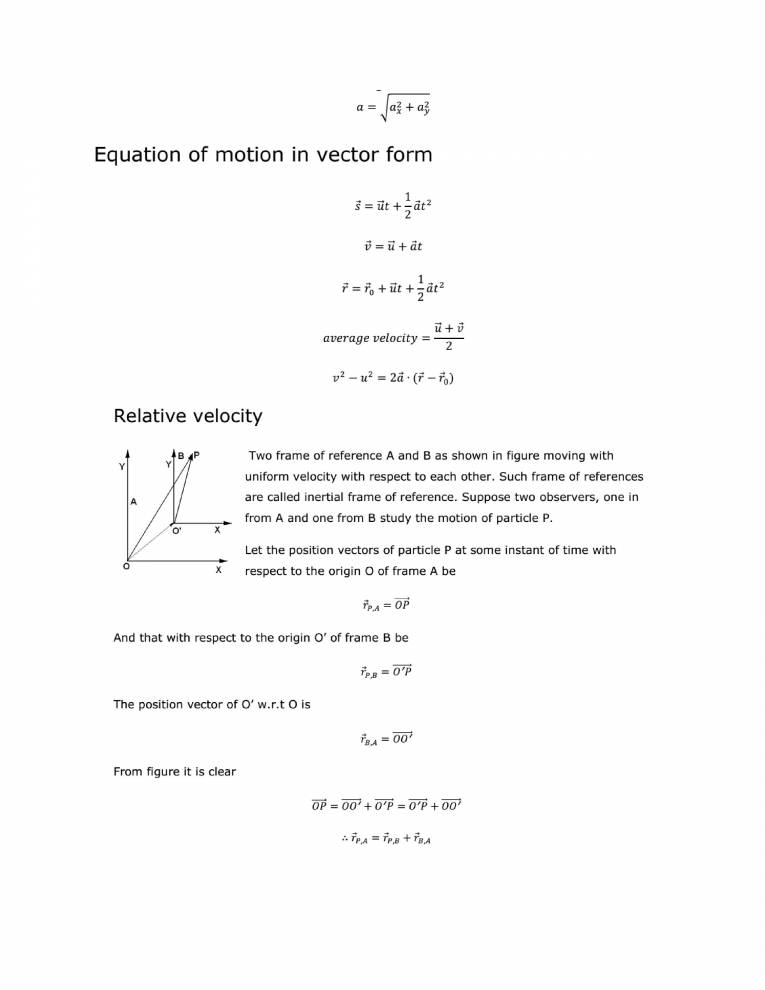 Motion In 2 Dimension Notes LearnPick India