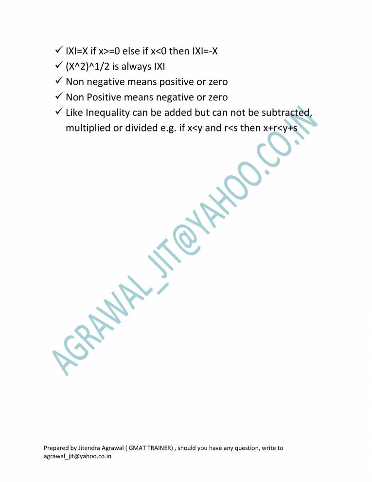 Important Points To Solve Most Of The GMAT /CAT/GRE Exam Inequality ...
