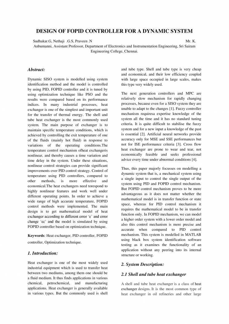 Fopid Controller Dynamic System Notes LearnPick India