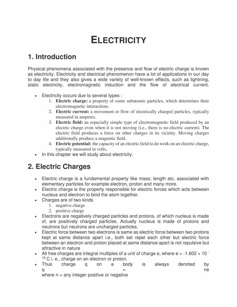 Electricity Class 10 Science Notes Notes LearnPick India