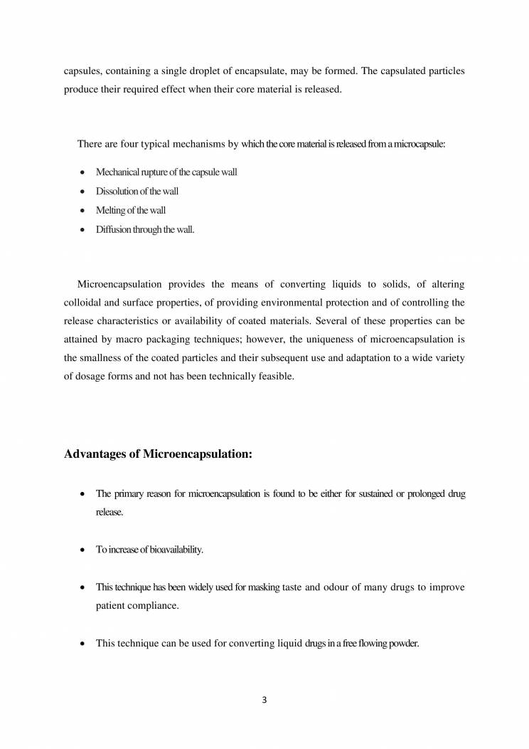 Microencapsulation For B.Pharm Students - Notes - LearnPick India