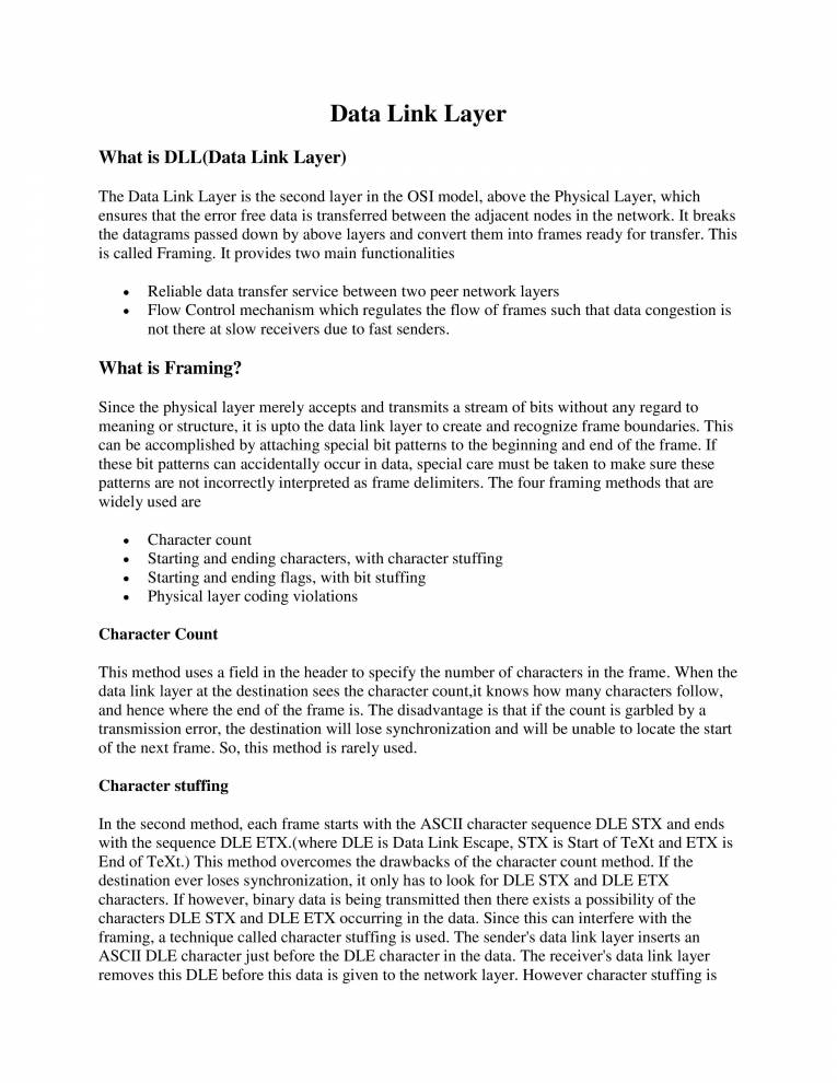 NETWORKING Data Link Layer Notes LearnPick India