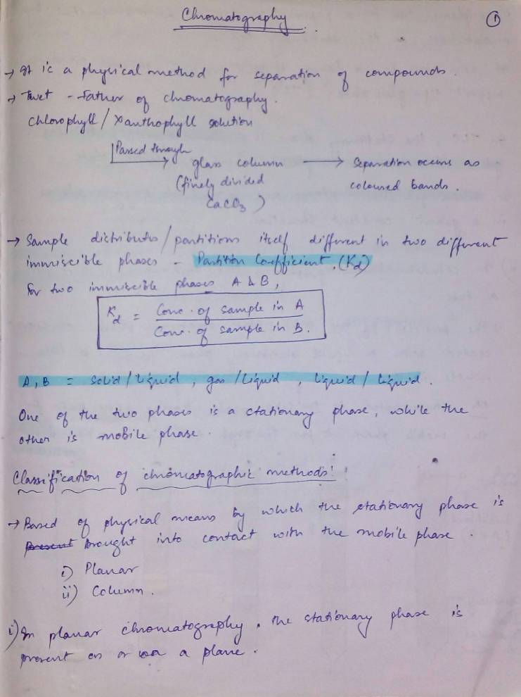 Notes On Chromatography Notes LearnPick India