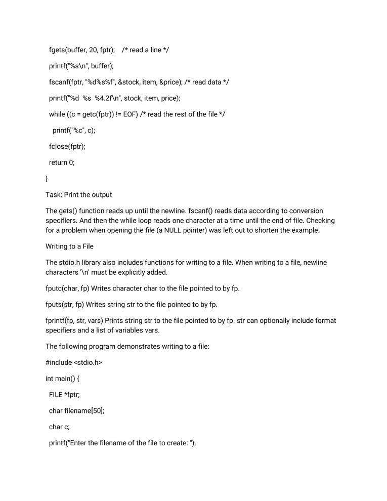Note On File Handling Using C - Notes - LearnPick India