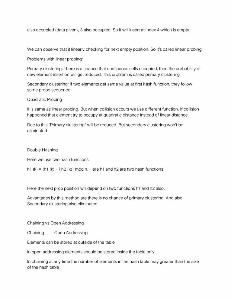 Notes On Hashing Table - Notes - LearnPick India