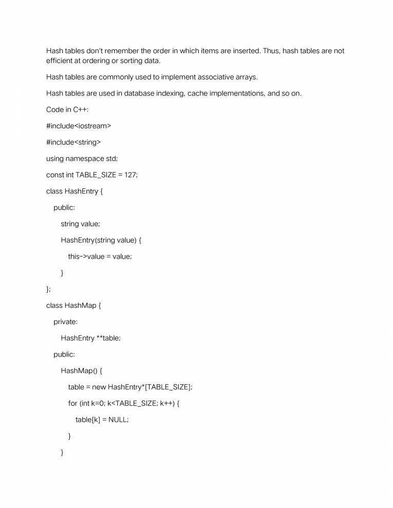 Notes On Hashing Table - Notes - LearnPick India