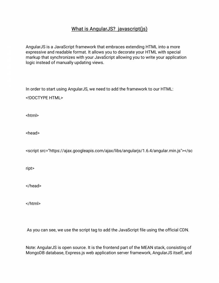 Note On AngularJS In A Nutshell Notes LearnPick India