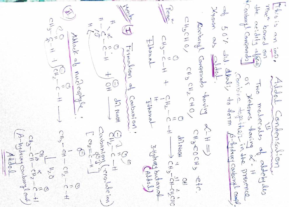Notes On Aldol Condensation Notes LearnPick India