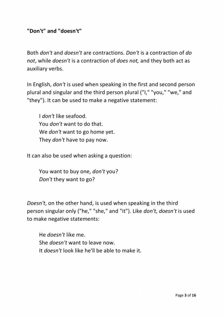 All About Do, Does, Did, Done, Don't - Notes - LearnPick India