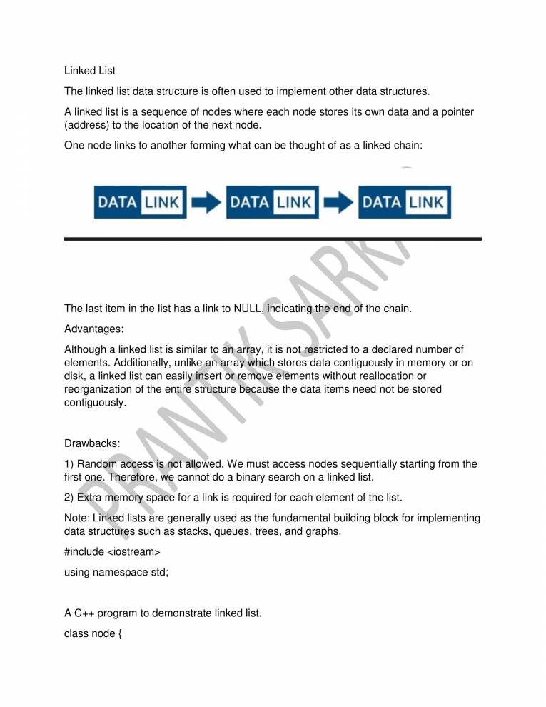 Notes On Data Structure - Notes - LearnPick India