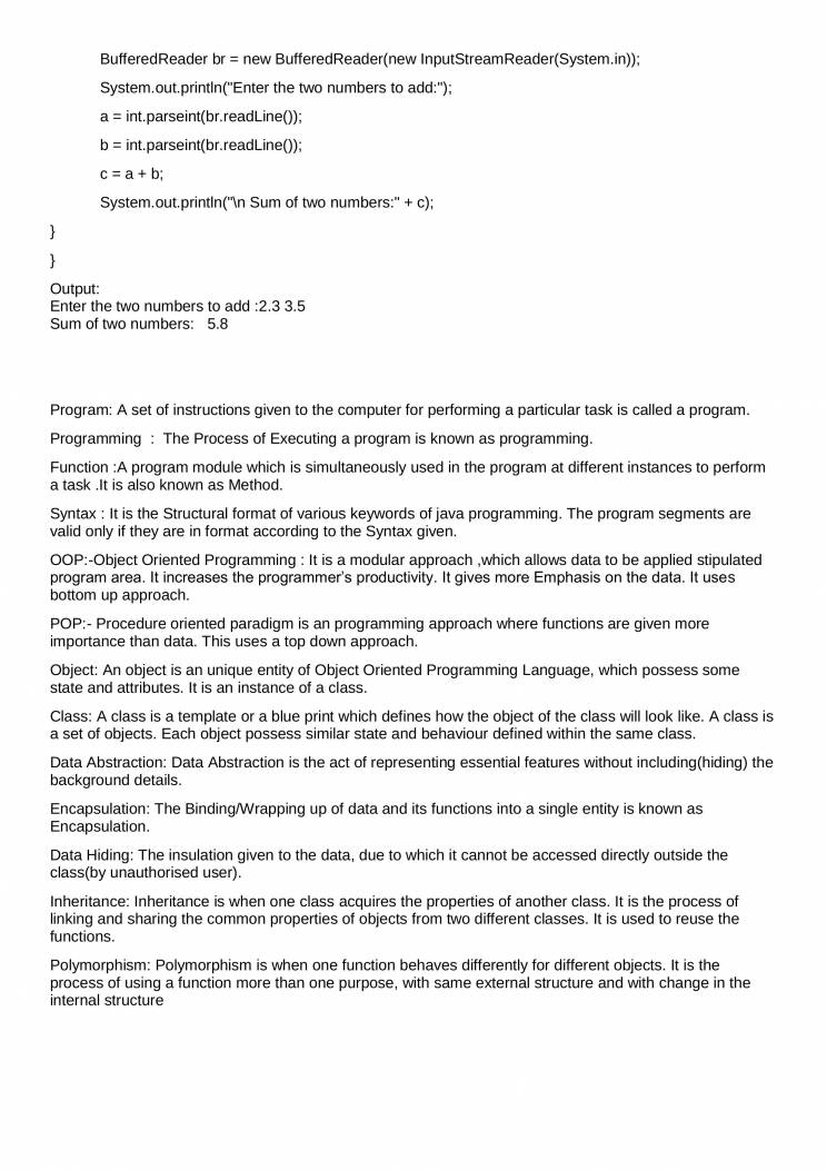 Basics Of Java Fundamentals In A Nutshell - Notes - LearnPick India