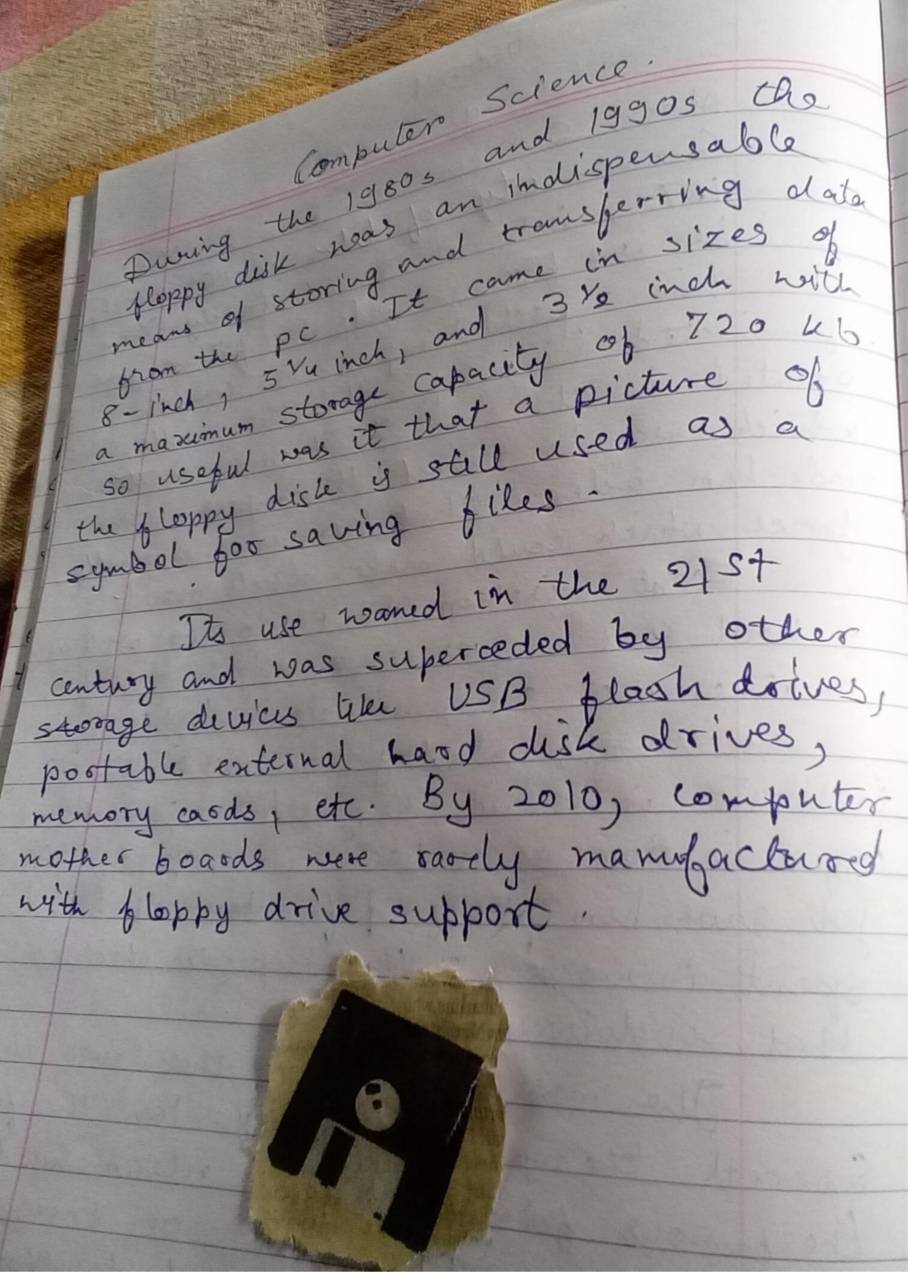 Notes On Floppy Disk Notes LearnPick India