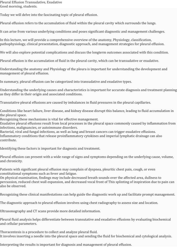 Pleural Effusion Transudative, Exudative - Notes - LearnPick India