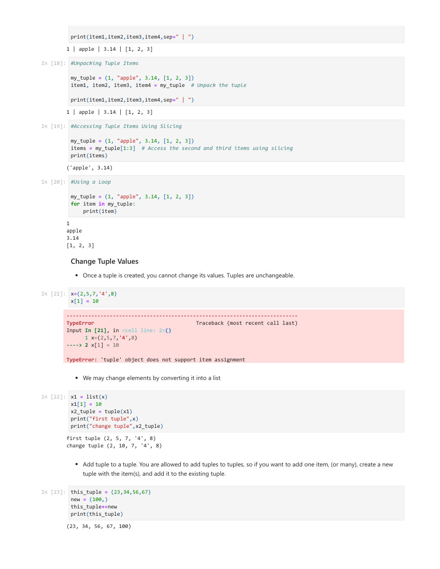Python Tuples - Notes - LearnPick India
