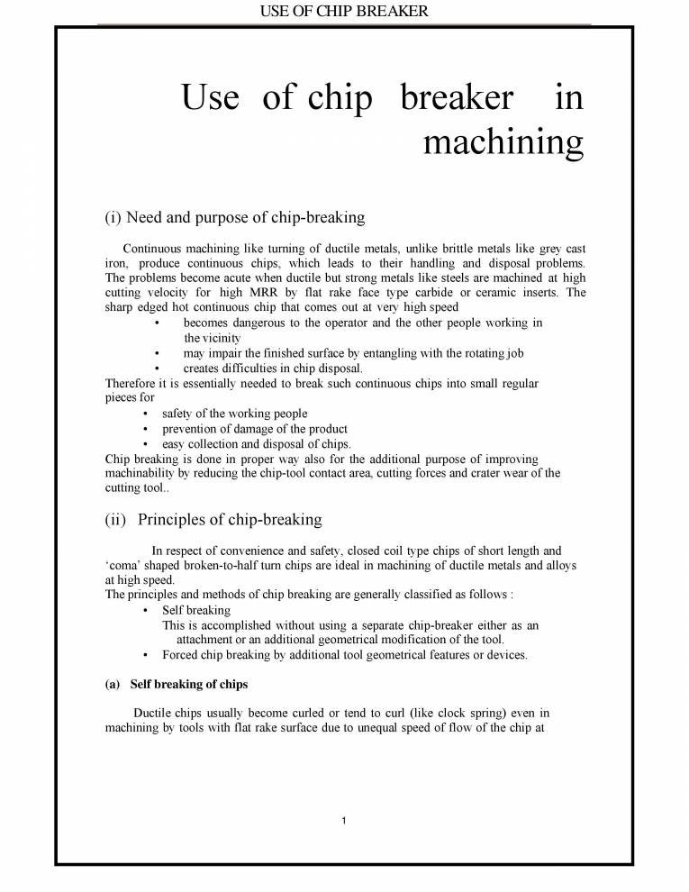 Chip Breaker Notes LearnPick India