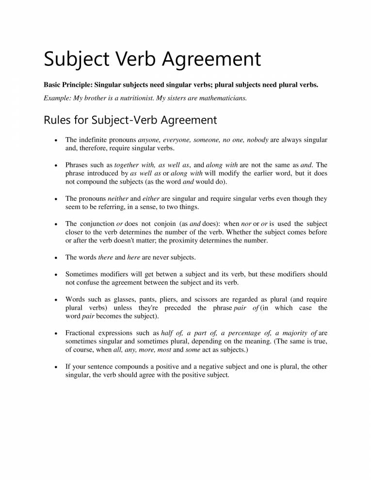 Subject Verb Agreement Notes LearnPick India