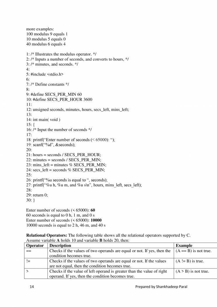 Notes On C Programming - Notes - LearnPick India