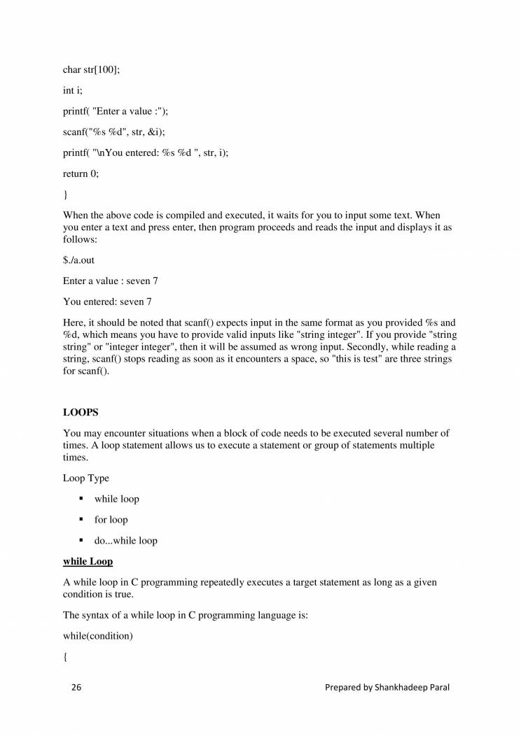 Notes On C Programming - Notes - LearnPick India