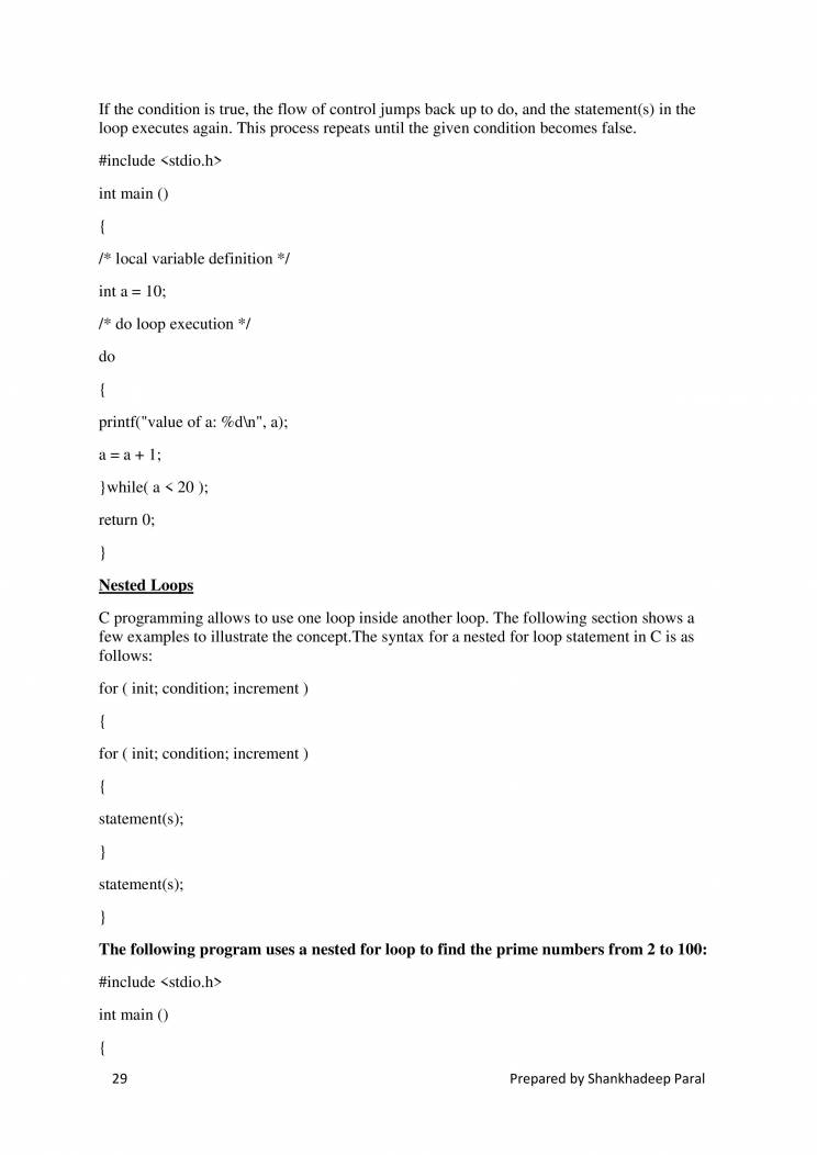 Notes On C Programming - Notes - LearnPick India