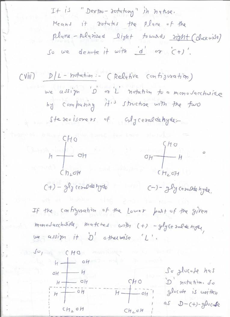 Carbohydrate Chemistry Notes LearnPick India