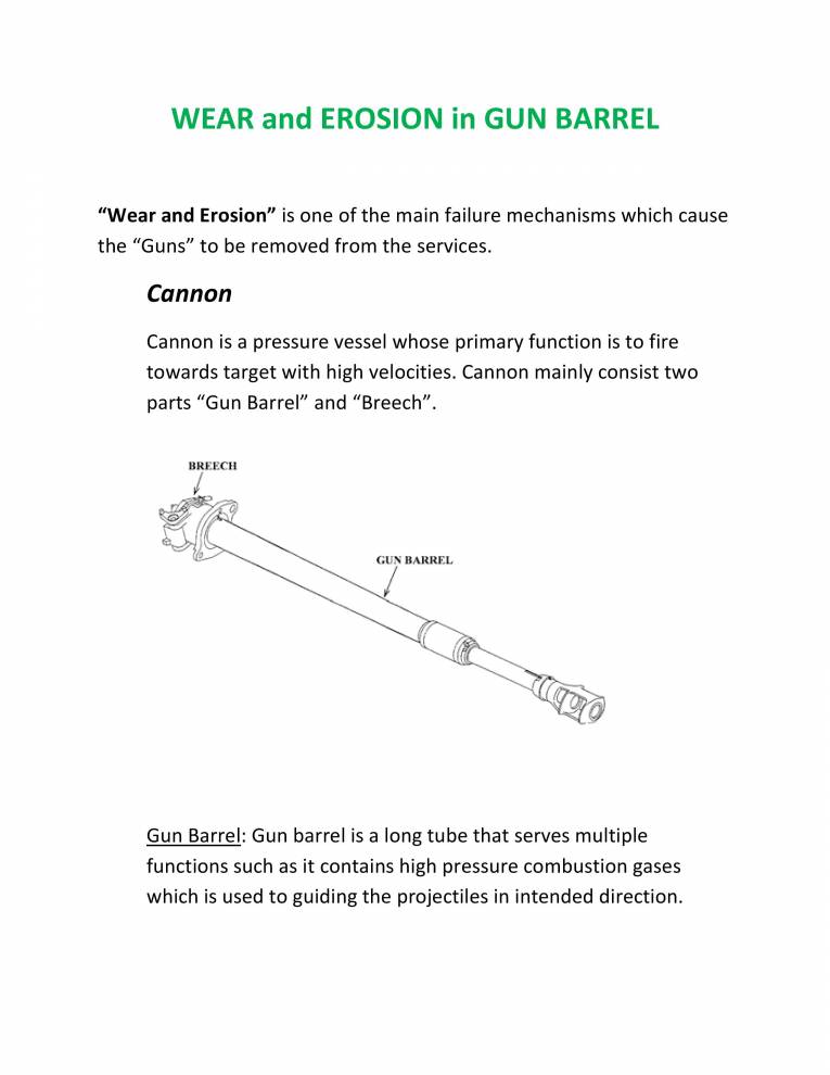 WEAR And EROSION In GUN BARREL Notes LearnPick India