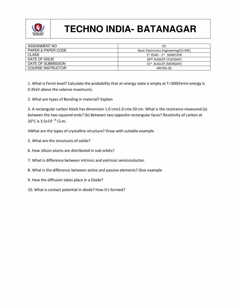 Basic Electronics Notes - Notes - LearnPick India