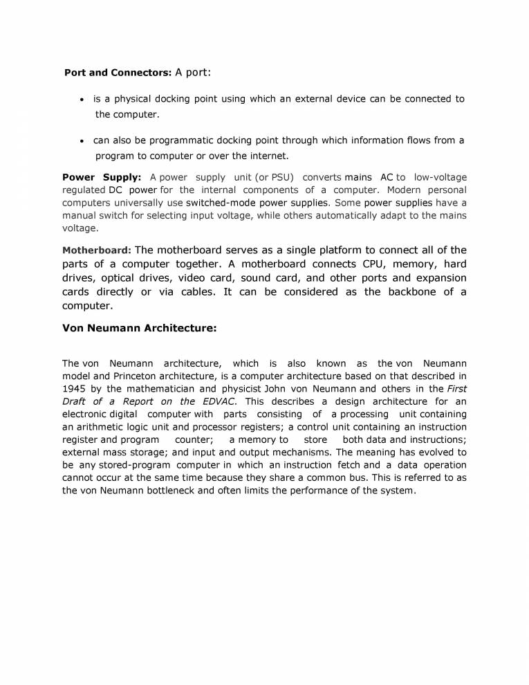 Basic Of Computer Hardware - Notes - LearnPick India