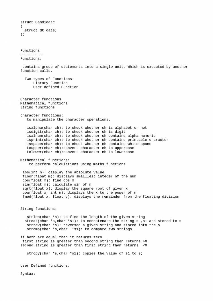 Programming In C - Notes - LearnPick India