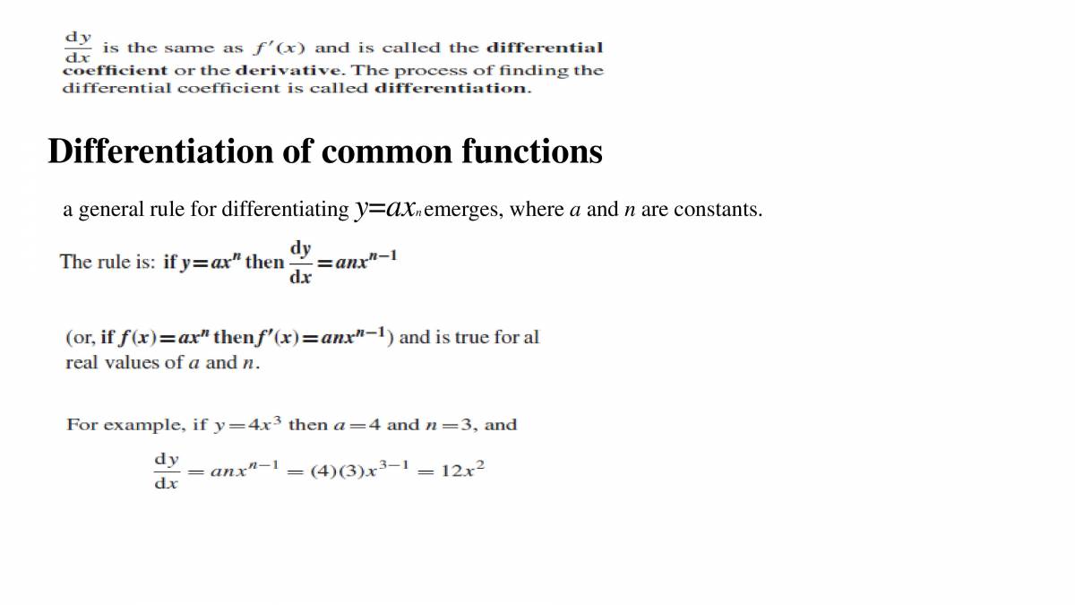 Differential Calculus Basic Calculus Rules Problem Solving Notes