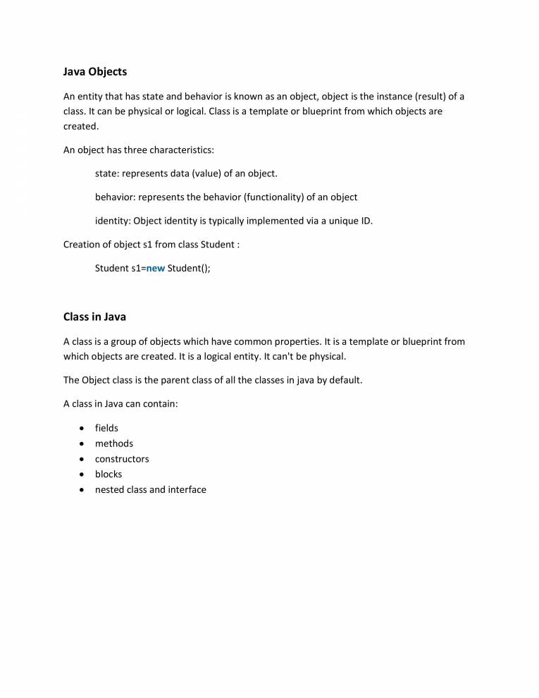 Java Notes Java Notes - Notes