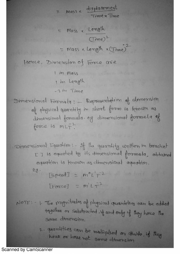 Units And Dimensions - Notes - LearnPick India
