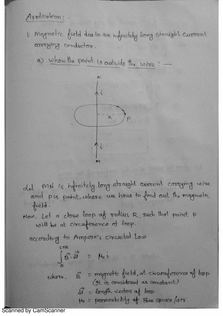 Ampere' Circuital Law And Its Application; Solenoid & Toroid Notes