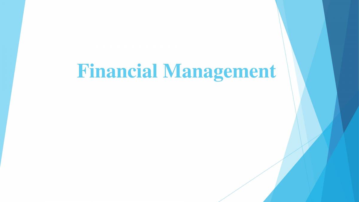 Financial Management - PowerPoint Slides - LearnPick India