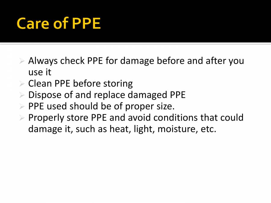 PERSONAL PROTECTIVE EQUIPMENTS PowerPoint Slides LearnPick India