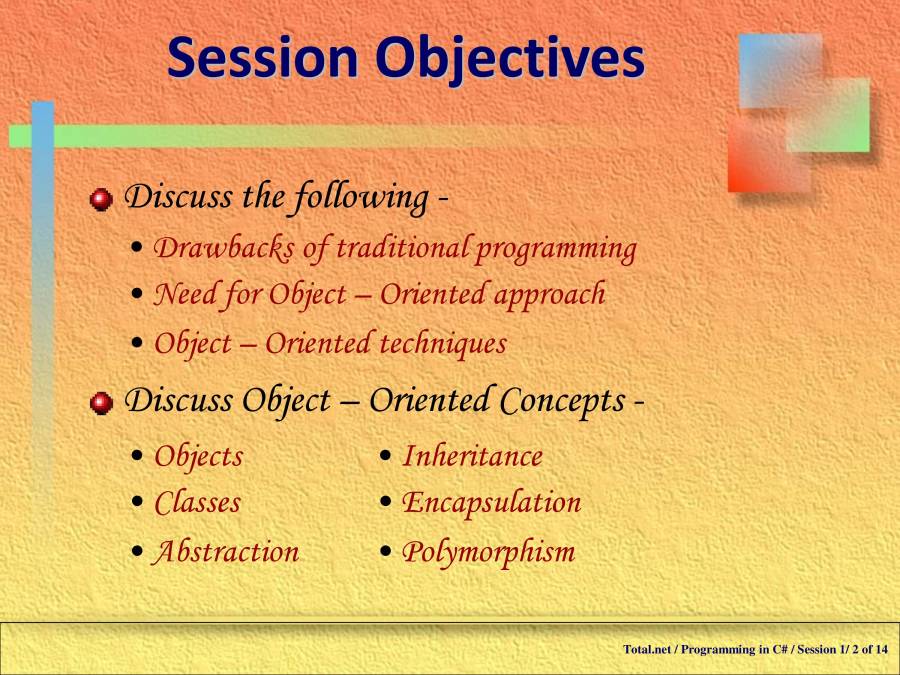 Object Oriented Concepts - PowerPoint Slides - LearnPick India