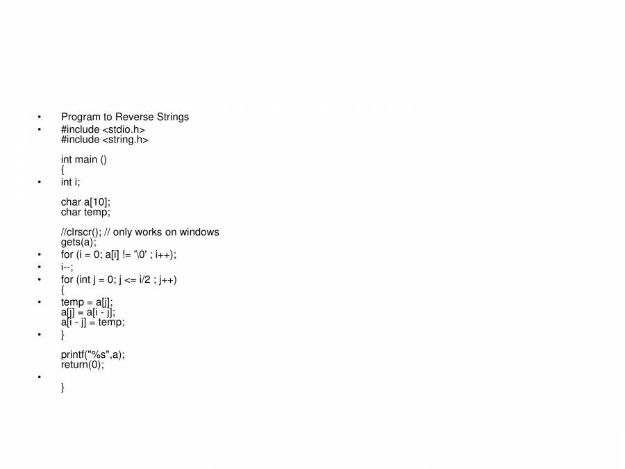 Strings In C PowerPoint Slides LearnPick India