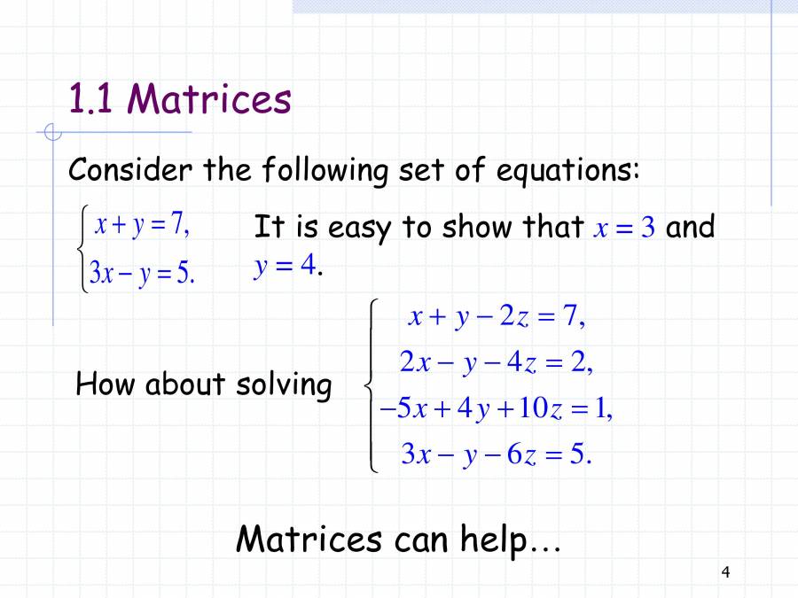 Matrices And Determinants - PowerPoint Slides - LearnPick India
