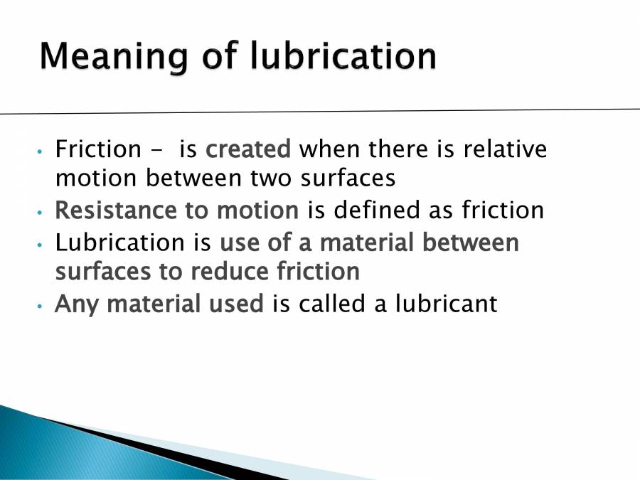 Lubricants And Lubrication PowerPoint Slides LearnPick India