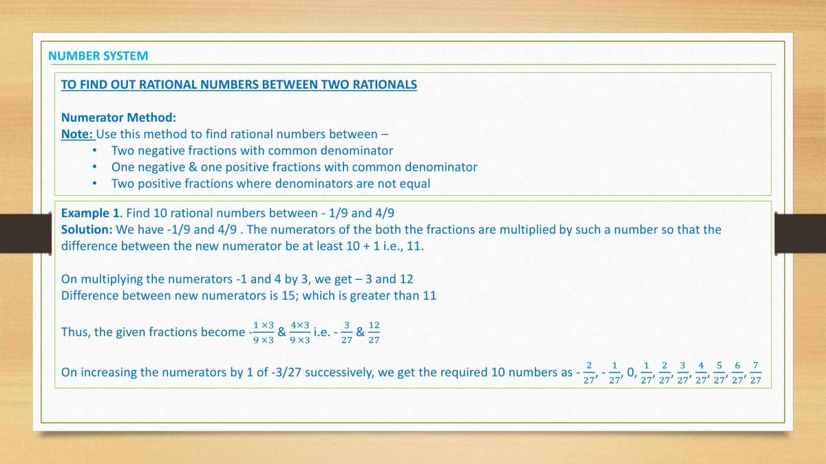 Rational Numbers PowerPoint Slides LearnPick India