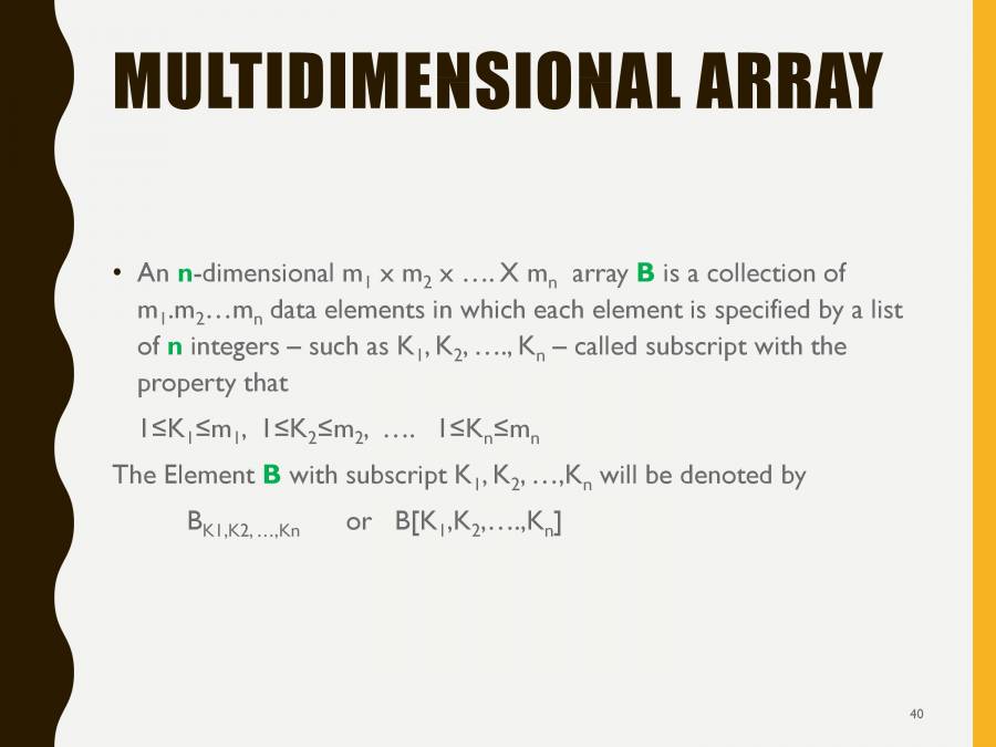 Array Data Structures - PowerPoint Slides - LearnPick India