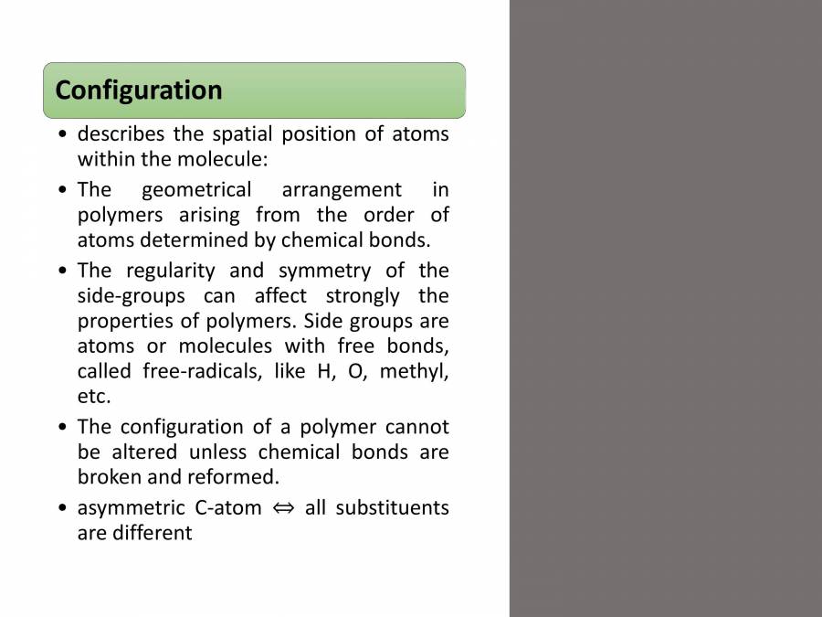 Structure Of Polymer Chain - PowerPoint Slides - LearnPick India