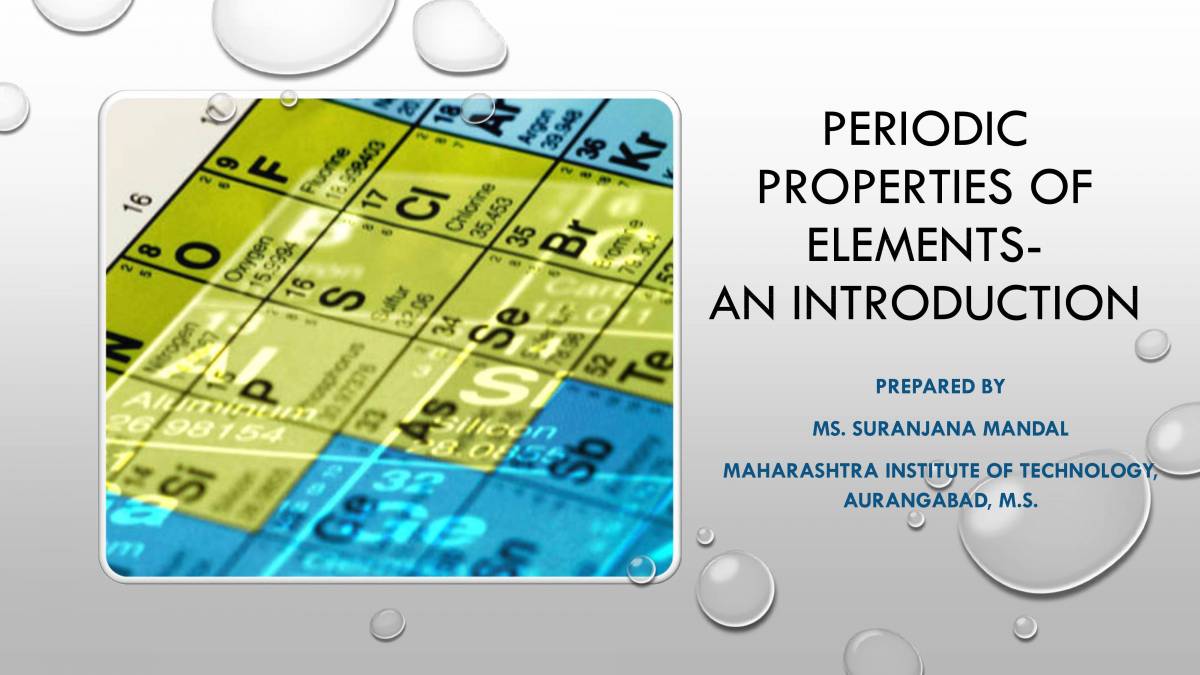 Periodic Properties Of Elements An Introduction PowerPoint Slides