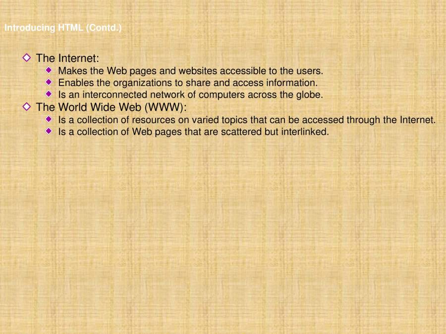 Introduction And Creation Of HTML Web Page - PowerPoint Slides ...